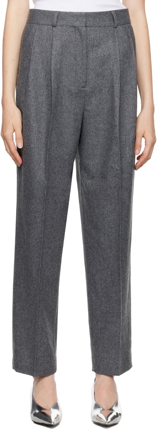 Housut TOTEME Double-Pleated Tailored Trousers Harmaa | 244-WRB847-FB0024