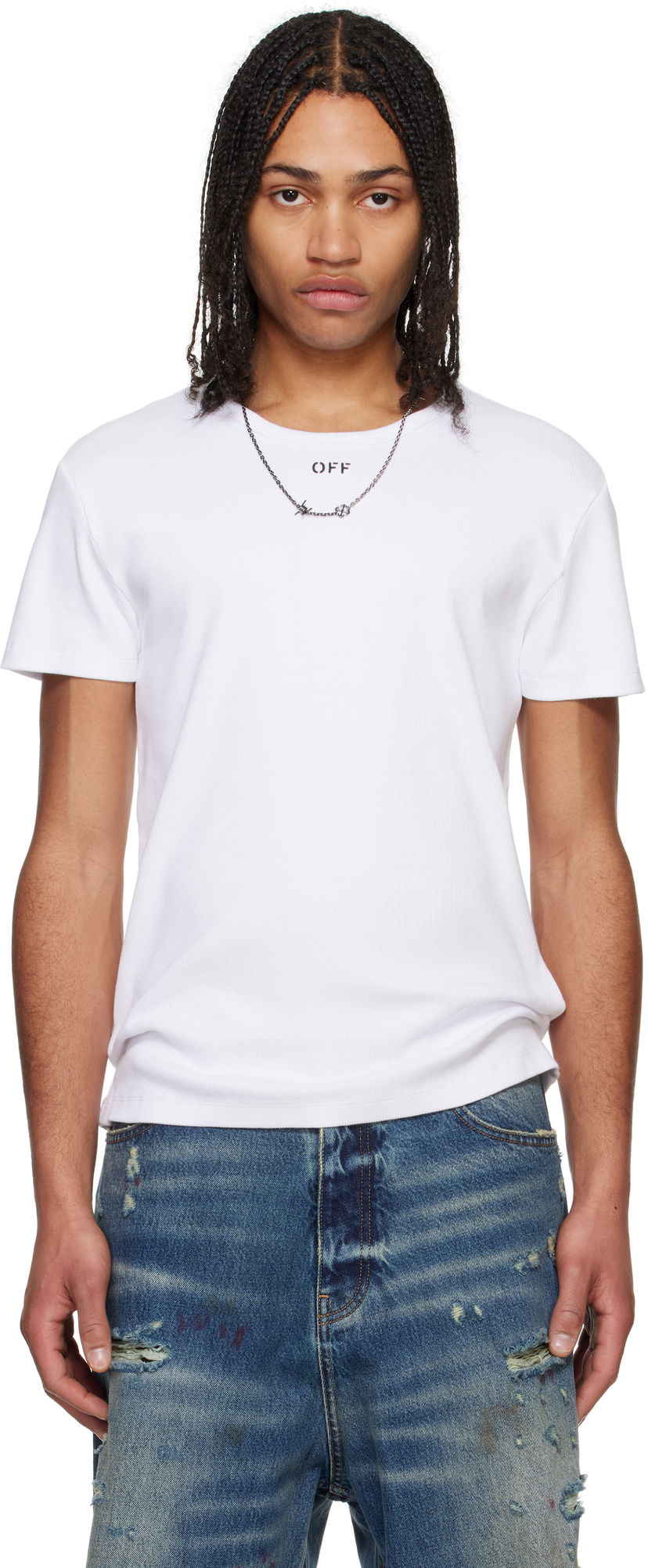T-paita Off-White Off-White Stamp Rib T-Shirt Valkoinen | OMUY007C99JER0010110