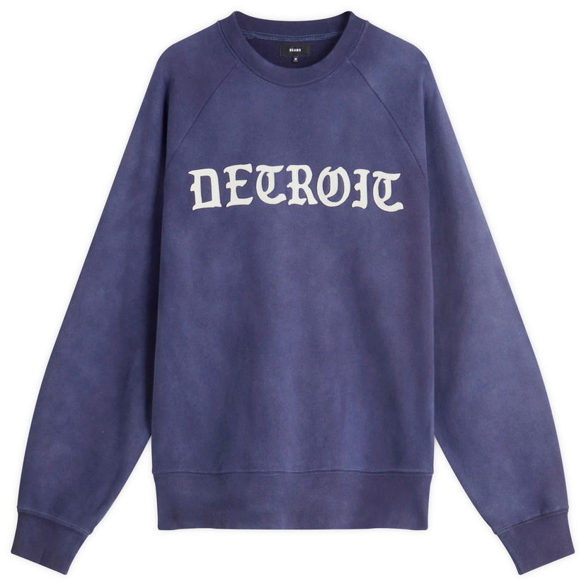 Huppari BEAMS Faded Print Raglan Sweatshirt Sininen | 1113-1280-146-79