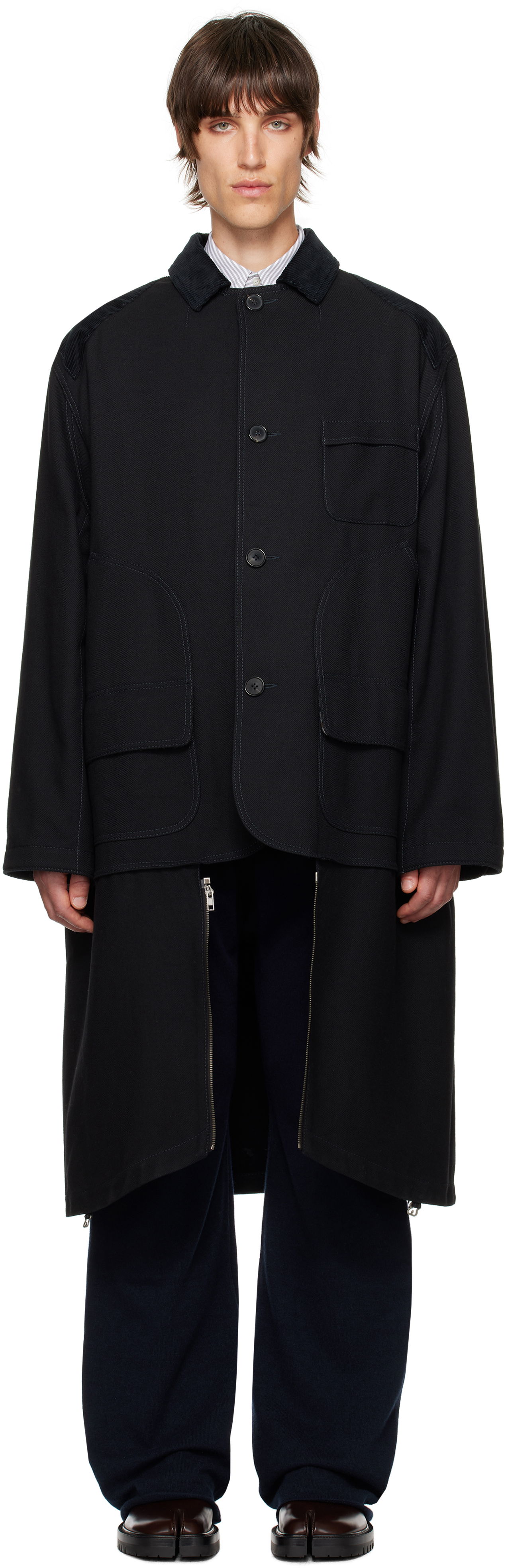 Takit Maison Margiela Heavy Cotton Double Coat Musta | S51AA0352 S53229, 0