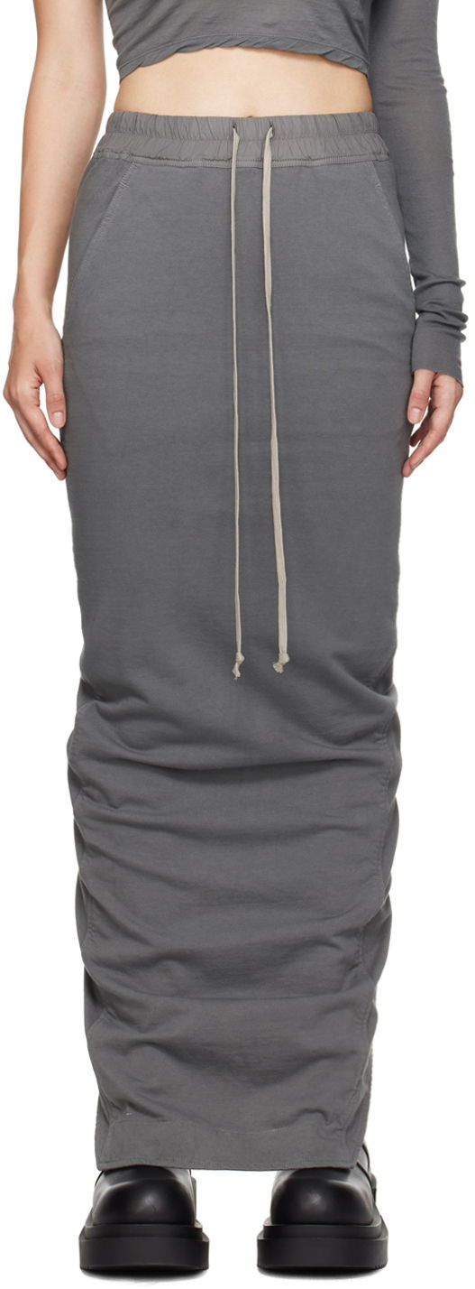 Hame Rick Owens Porterville Pull On Pillar Maxi Skirt Harmaa | DS02D2332 RIG, 0