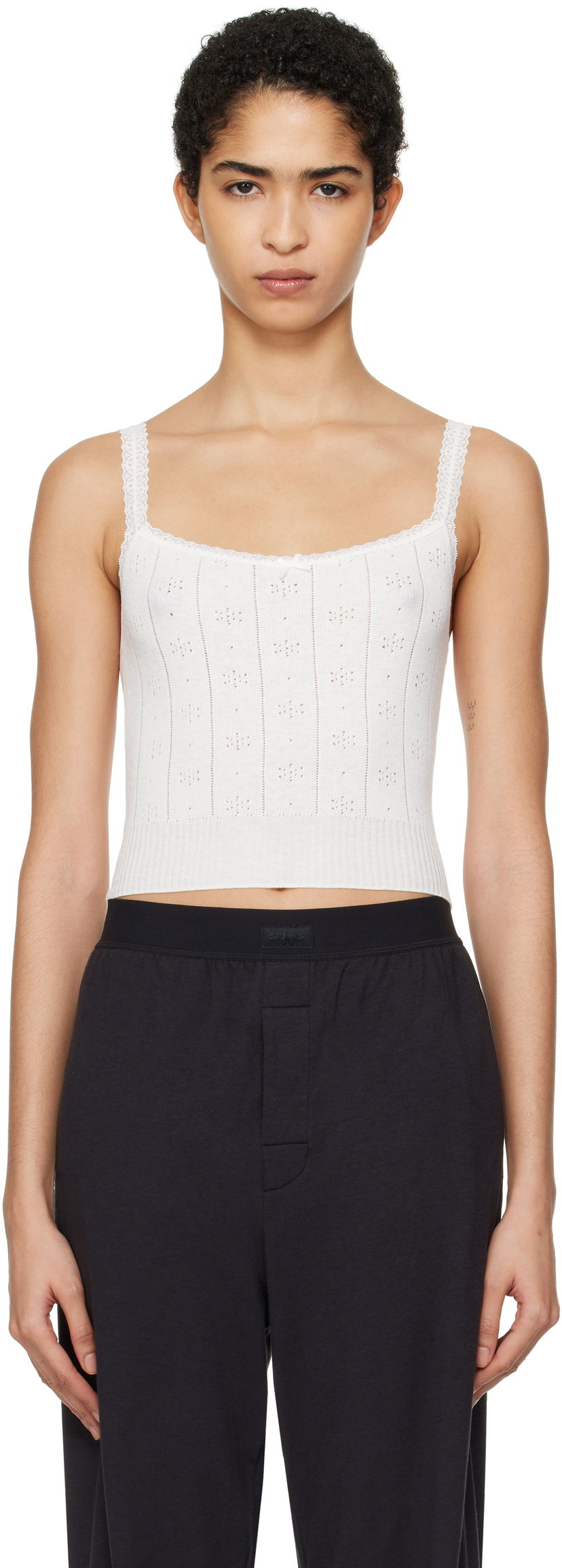 Tankkitoppi SKIMS Sweater Camisole Valkoinen | SL-CAM-6485W