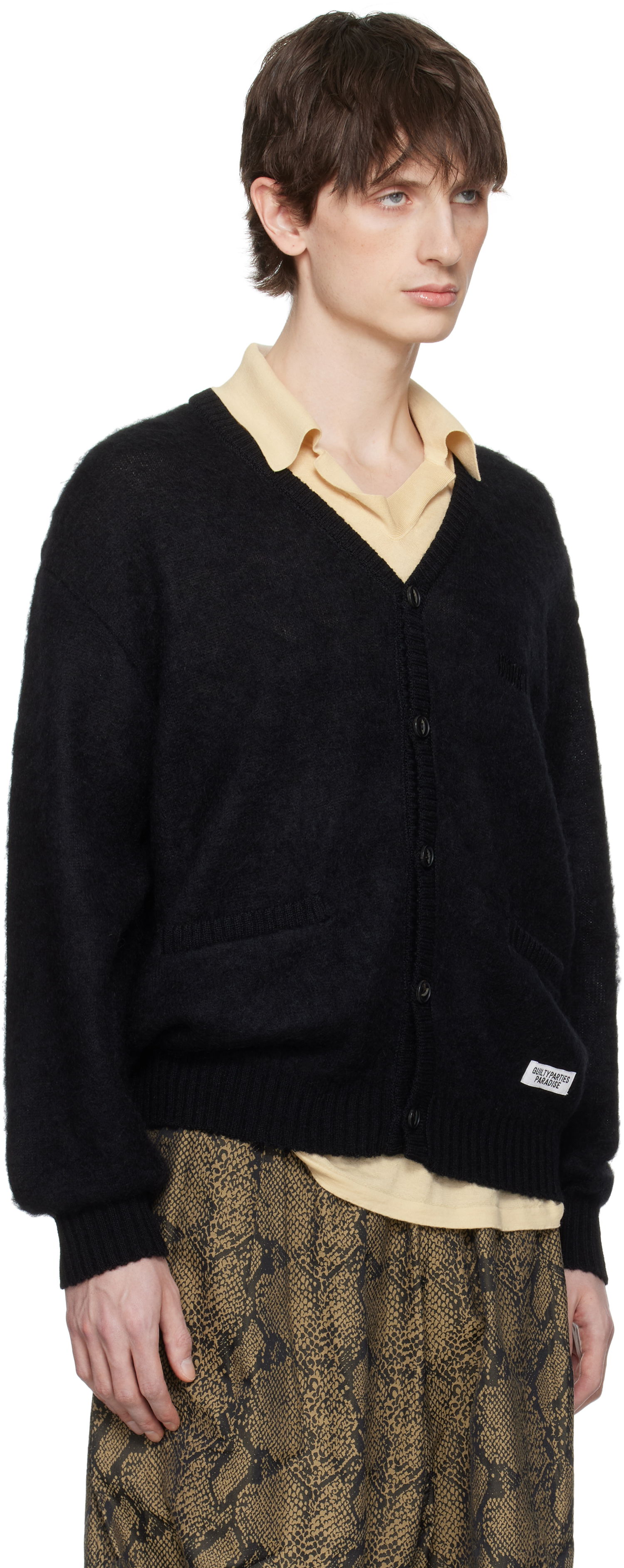 Villapaita WACKO MARIA WACKO MARIA Mohair Knit Cardigan Musta | 25SS-WMK-KN06, 1