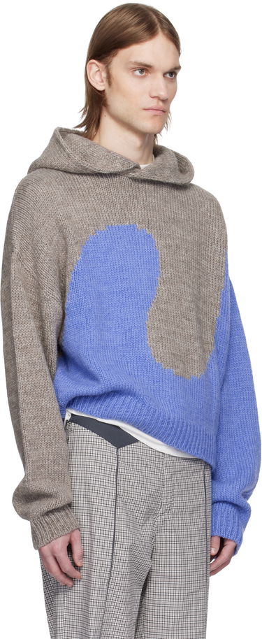 Villapaita ERL ERL Bicolor Swirl Knit Hoodie Sininen | ERL10N009, 1