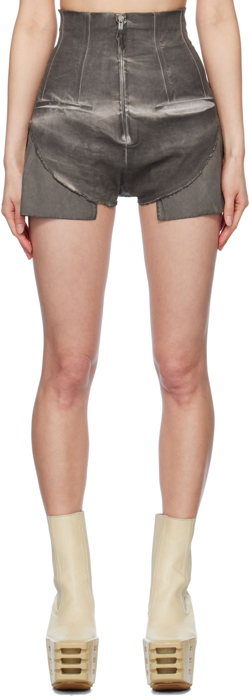 Shortsit Rick Owens Rick Owens DRKSHDW Hollywood Dirt Cutoff Denim Shorts Harmaa | DS01E3313 SCF