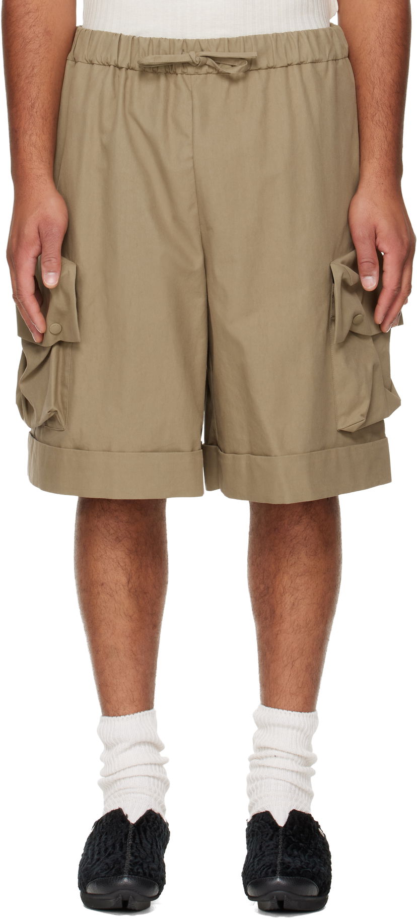 Shortsit Simone Rocha Simone Rocha Multi Pocket Drawstring Cargo Shorts Beige | 4172 1267