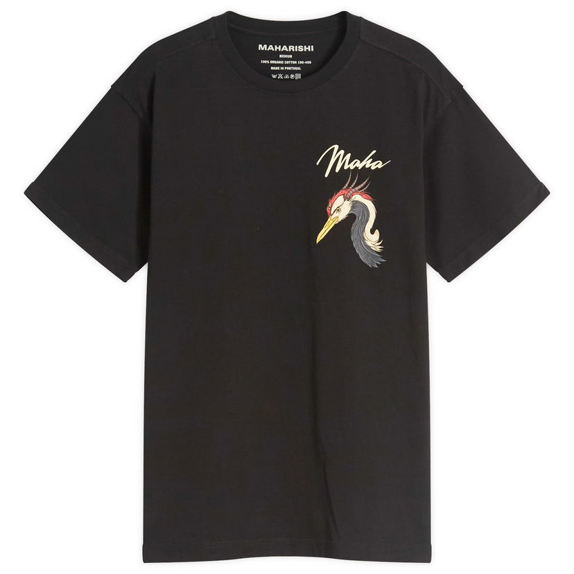 T-paita Maharishi Year of the Crane Graphic Tee, Size Large Musta | 1580-BLK
