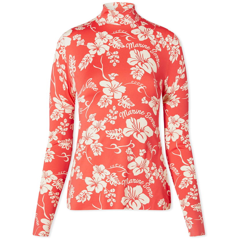 T-paita Marine Serre Floral Recycled Jersey Second Skin Top Punainen | WTS005-RD10