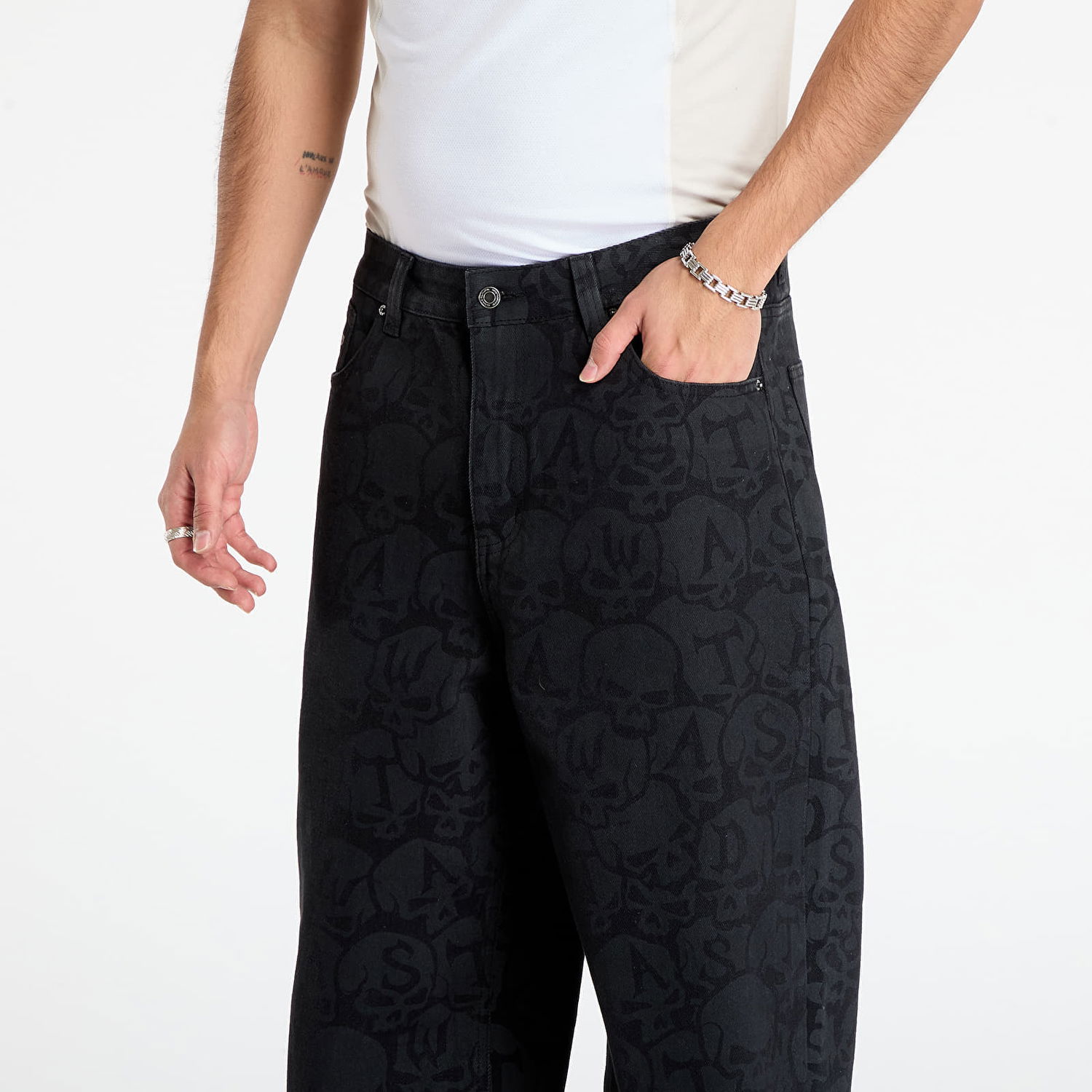 Housut Wasted Paris Skull Pattern Bury Casper Pants Musta | WP_000329, 1