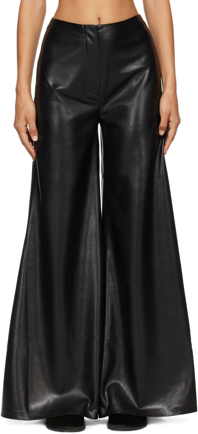 Housut Nanushka Black Wiraag Vegan Leather Trousers Musta | NW24PFOW10351