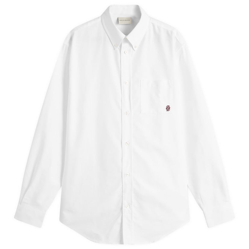 Paita Drôle de Monsieur Oxford Cotton Shirt, Size Large Valkoinen | H-SH240-CO225-WT