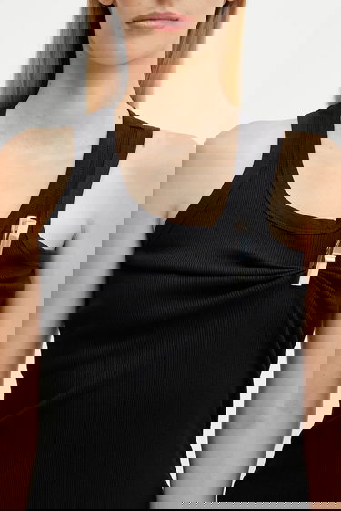 Mekko Coperni Coperni Washing Clip Rib Midi Dress Musta | COPR192F5033, 3
