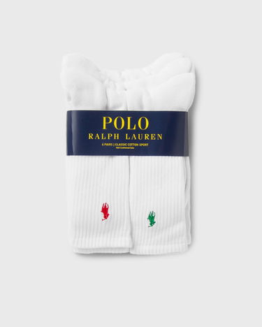 Sukat Polo by Ralph Lauren Multicoloured PP Sports Sock - 6 Pack Valkoinen | 449799740002, 1