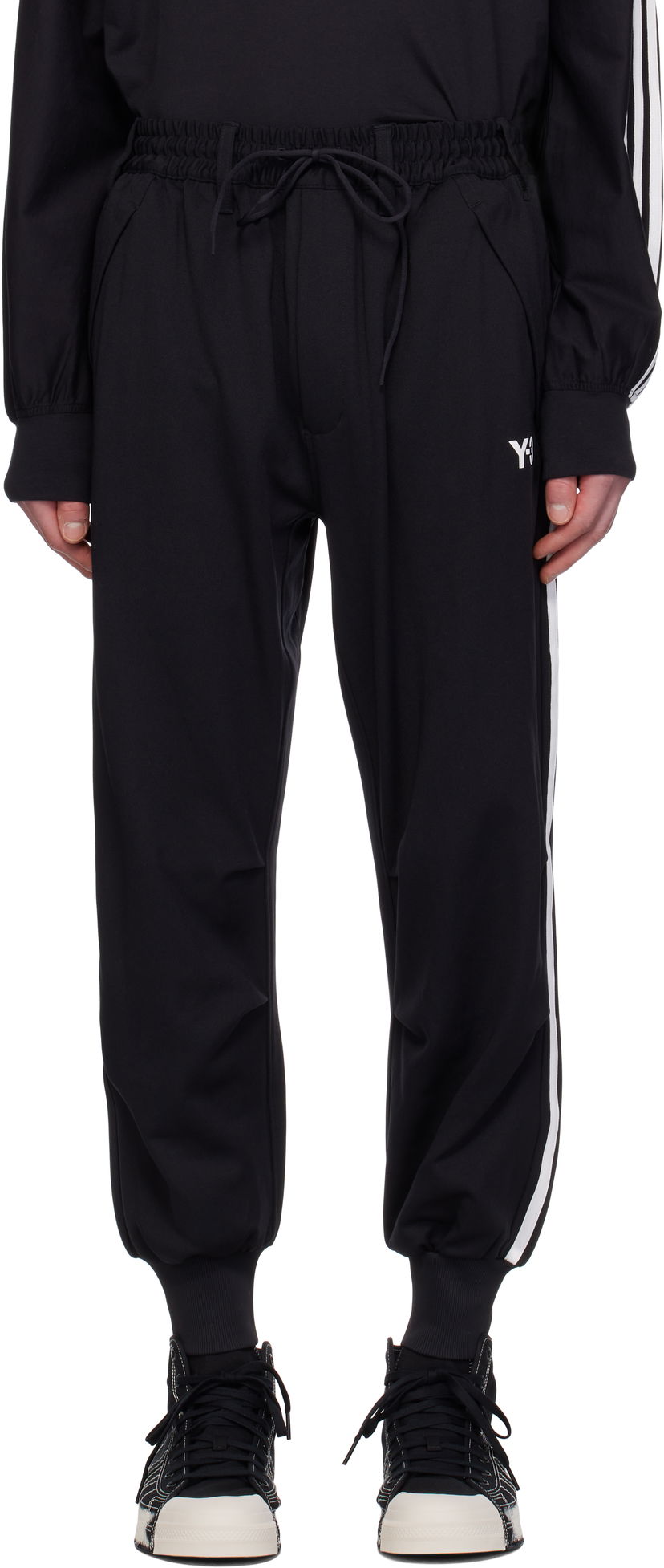 Verryttelyhousut Y-3 Y-3 3 Stripes Cuff Sweatpants Musta | JN7034