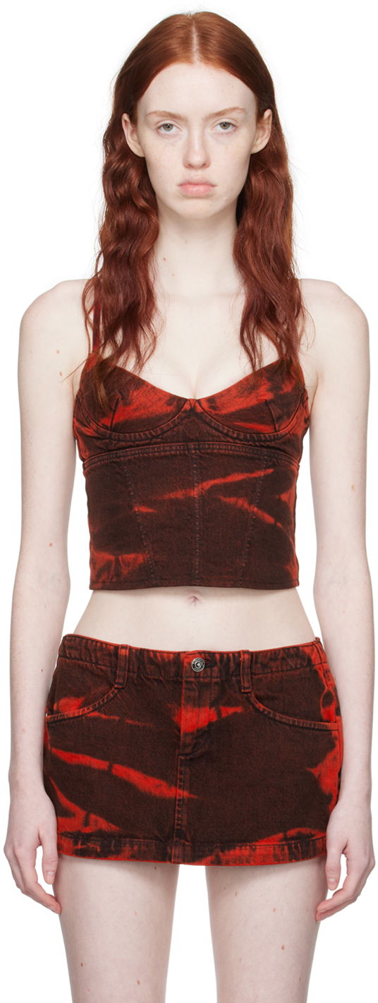Hame Miaou Miaou Kiko Denim Tank Top Punainen | 7075RWDRED