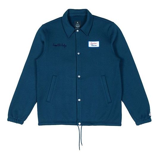 Bomber-takki Jordan Jordan x Union LA Embroidered Logo Lapel Coach Jacket Sininen | DB8261-454