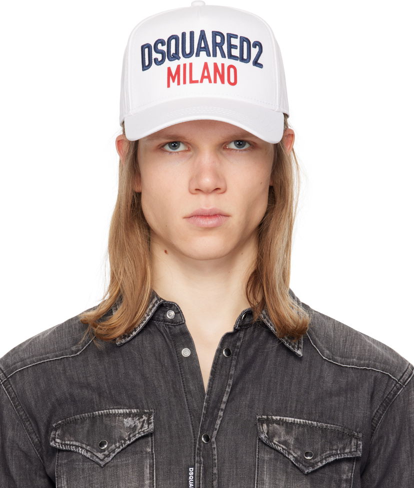 Korkki DSQUARED2 Dsquared2 'Milano' Baseball Cap Valkoinen | BCM0917-05C00001-1062