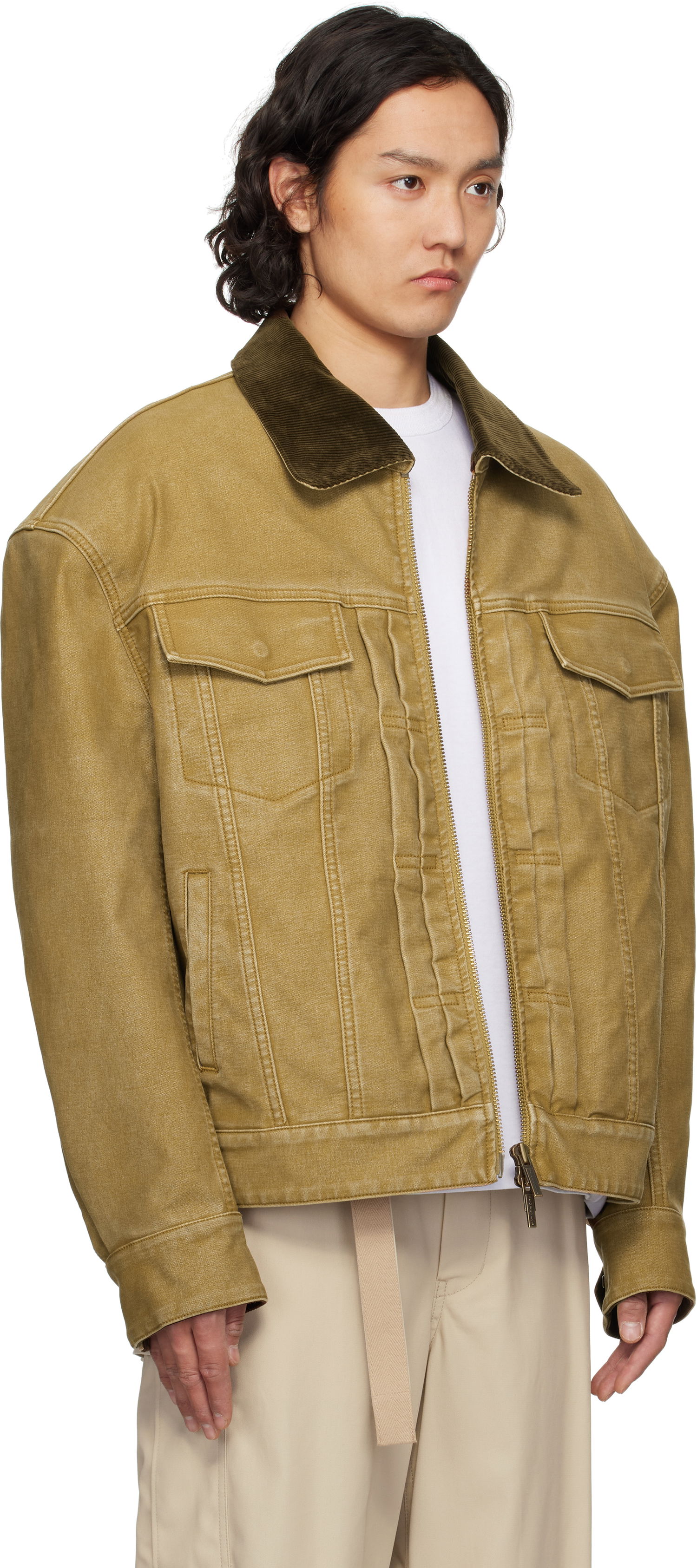 Takki Feng Chen Wang Feng Chen Wang Washed Canvas Workwear Jacket Keltainen | FUS19JK11, 1