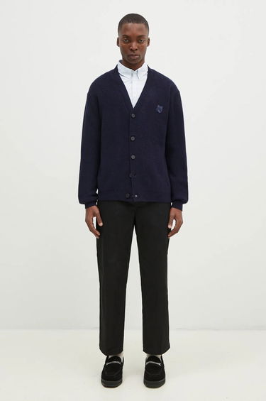 Villapaita MAISON KITSUNÉ Ribbed Cardigan With Logo Patch Vihreä | NM00501KT1093, 4