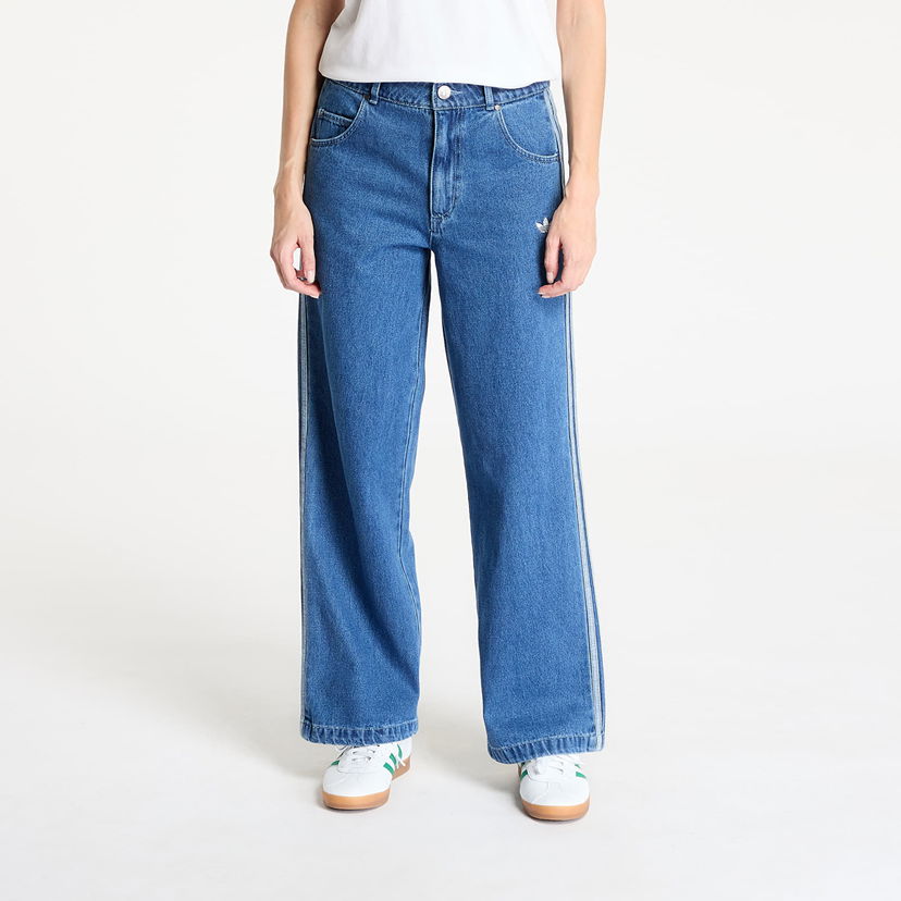 Jeans adidas Originals Adicolor Denim 3 Stripes Wide-Leg Track Pants Sininen | JD2574