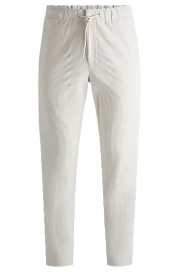 Housut BOSS Tapered-Fit Performance Corduroy Trousers Valkoinen | 50530667, 0