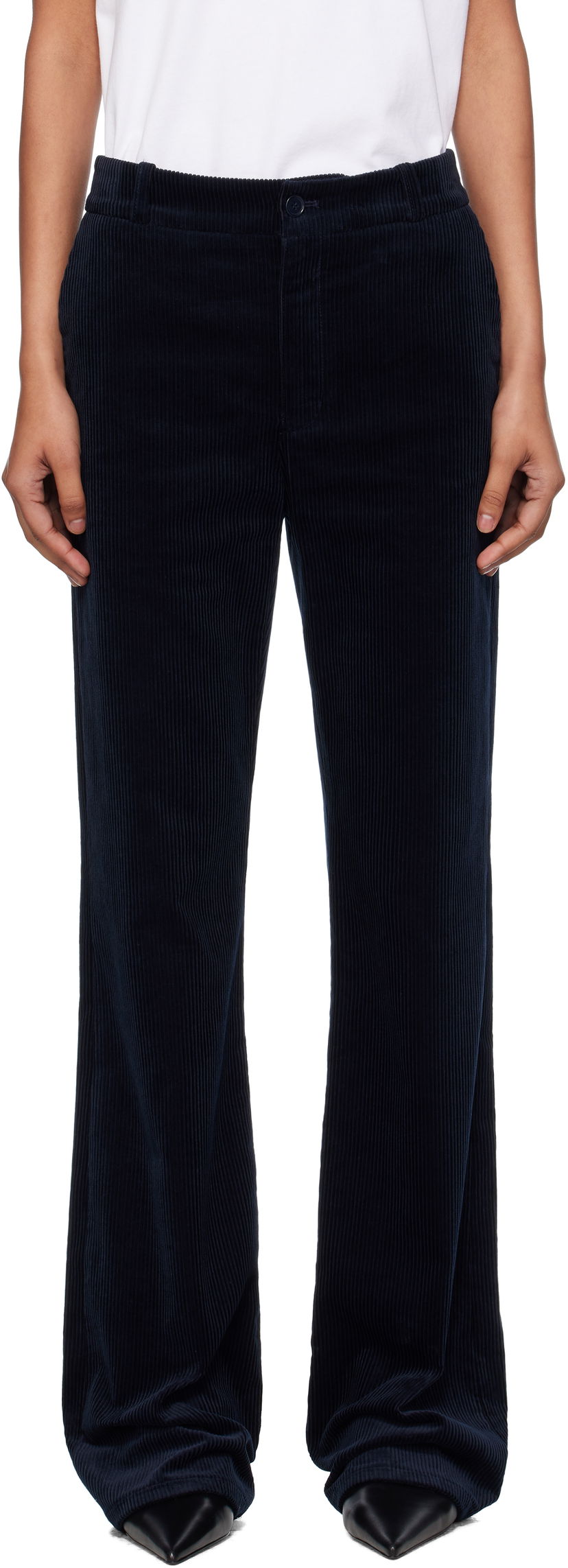 Housut A.P.C. A.P.C. Rosemary Corduroy Flare Trousers Tummansininen | COHBB-F08502
