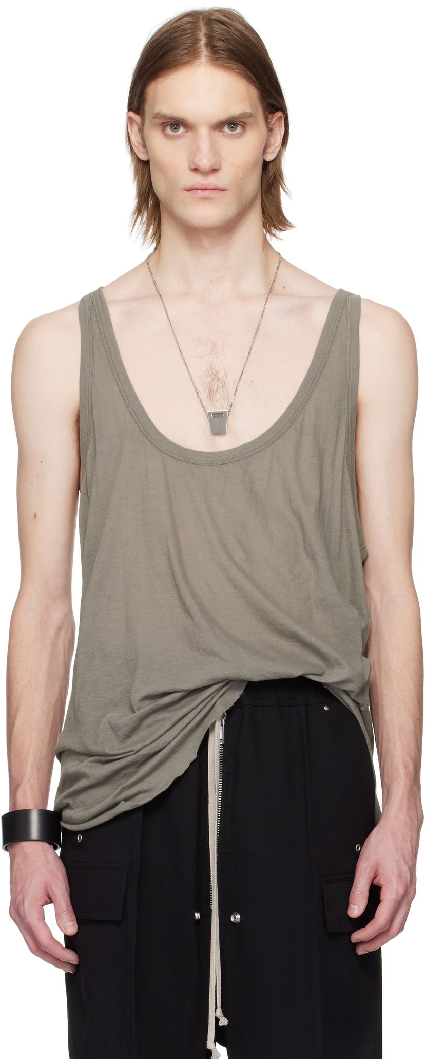 Tankkitoppi Rick Owens Rick Owens Hollywood Low Cut Tank Top Vihreä | RR01E5101 UC
