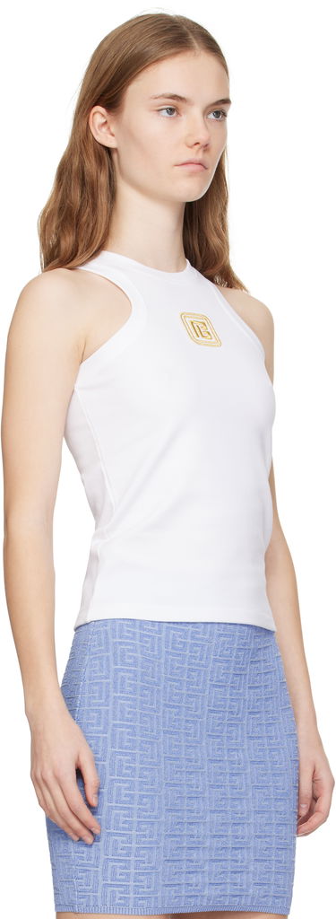 Tankkitoppi Balmain Balmain Retro 'PB' Tank Top Valkoinen | DF1EB045BC49, 1