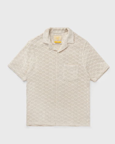Paita Portuguese Flannel Knitted Short Sleeve Camp Collar Shirt Beige | SS25.062.WHITE, 0