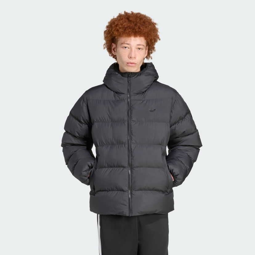 Puffer takki adidas Performance Hooded Puffer Jacket Musta | JX4123