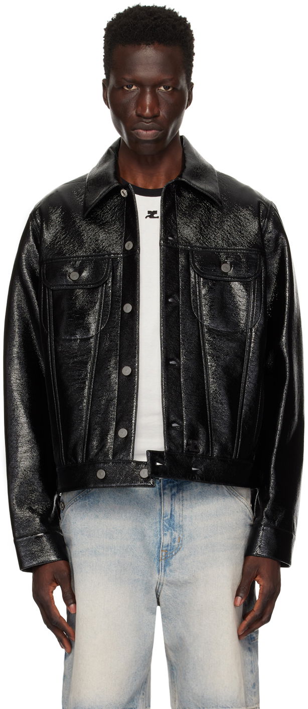 Takki Courrèges Courrèges Trucker Jacket Musta | VESCBL063VY0014