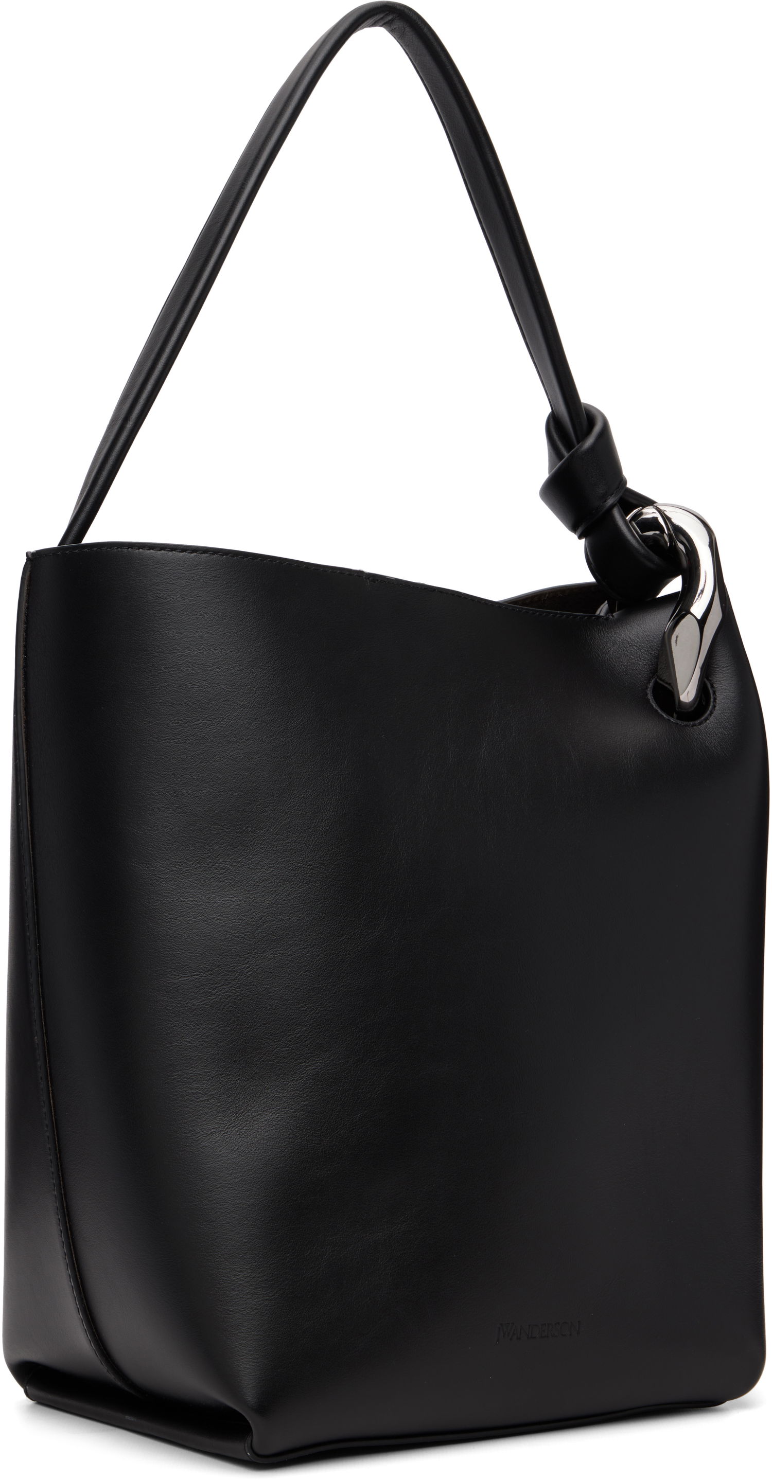 Olkalaukku JW Anderson Corner Bucket Leather Shoulder Bag with Knot Detail and Sculptural Hardware Musta | HB0738-LA0232, 1