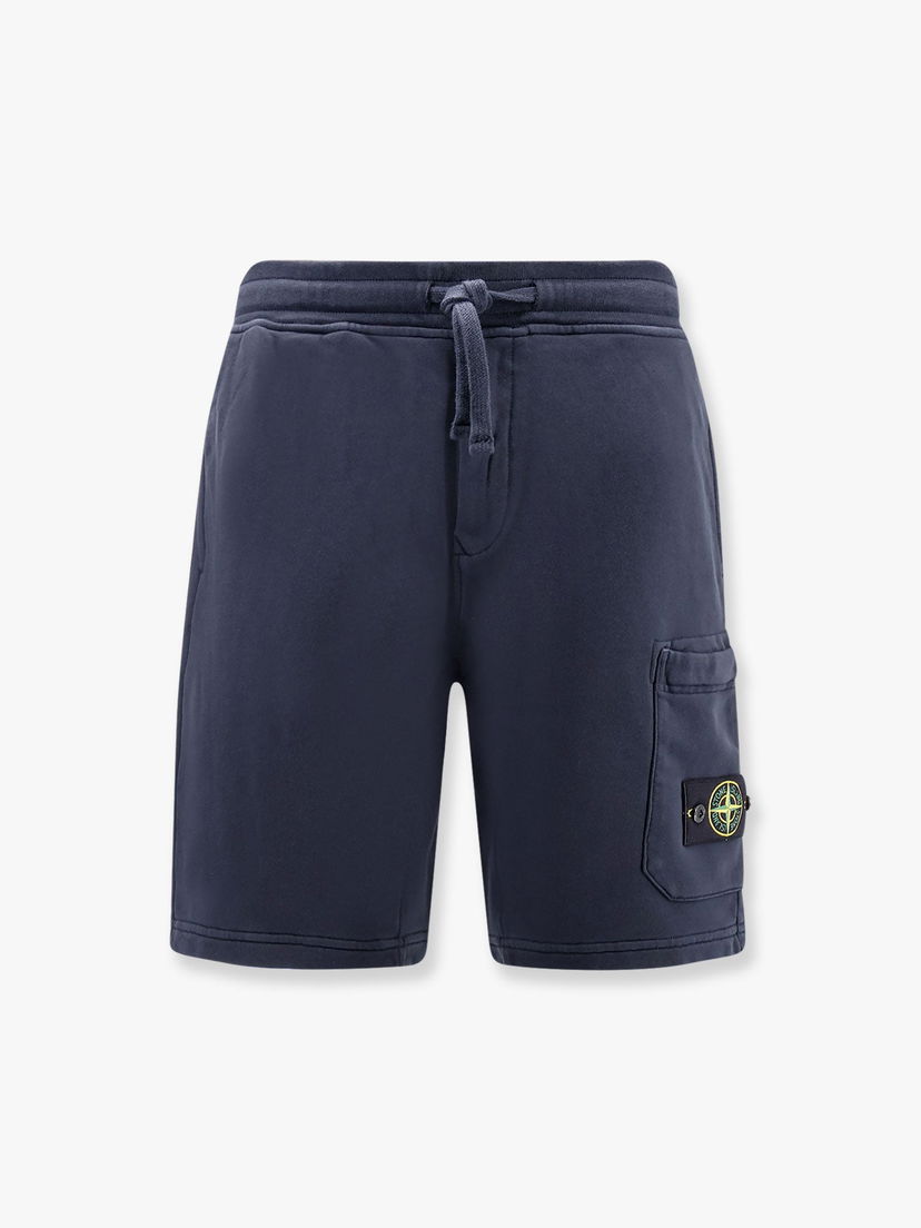 Shortsit Stone Island Men's Blue Cotton Bermuda Shorts with Patch Pocket Tummansininen | K1S156200012S0051V0020