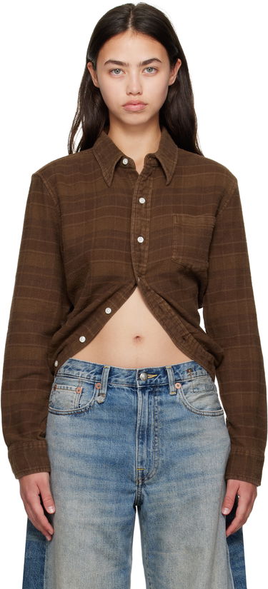 Paita R13 R13 Wrap Around Plaid Shirt Ruskea | R13WR433-R554B, 0