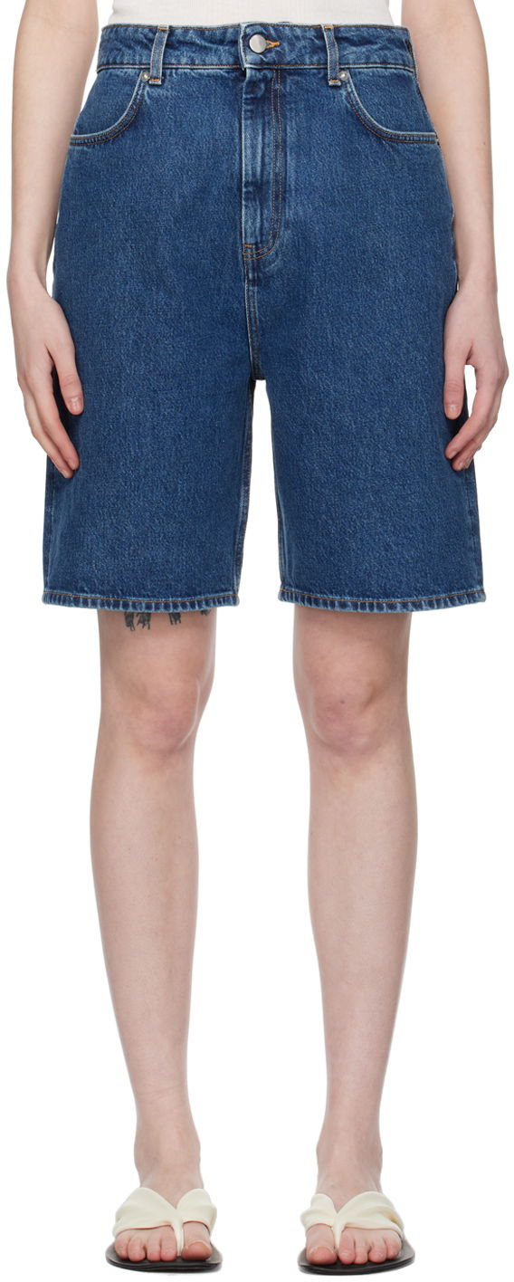 Shortsit Loulou de Saison Loulou de Saison Isu Denim Shorts Sininen | ISU