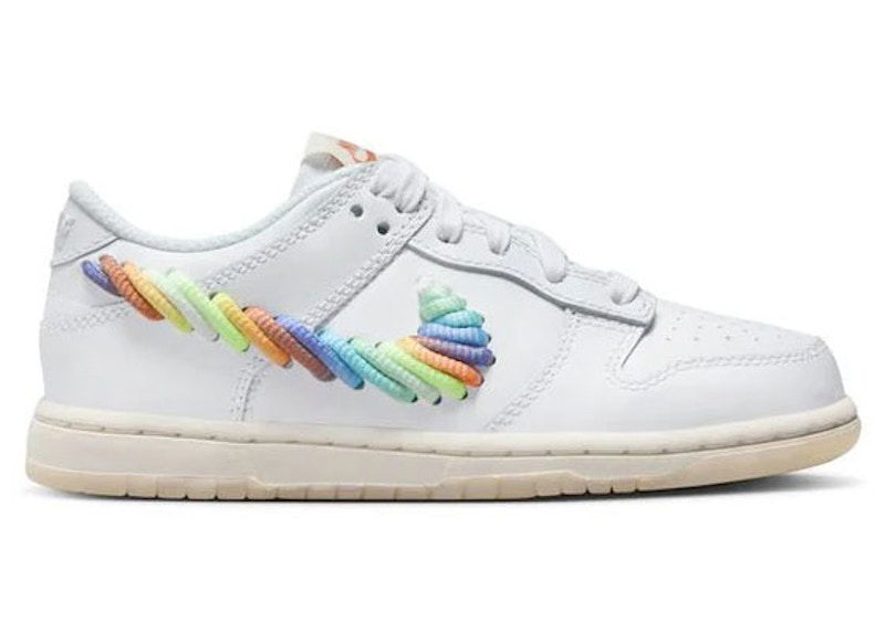 Tennarit ja kengät Nike Dunk Low SE Rainbow Lace Swoosh (PS) Valkoinen | FN4862-100, 0