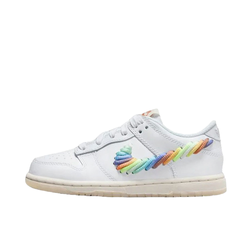 Tennarit ja kengät Nike Dunk Low SE Rainbow Lace Swoosh (PS) Valkoinen | FN4862-100