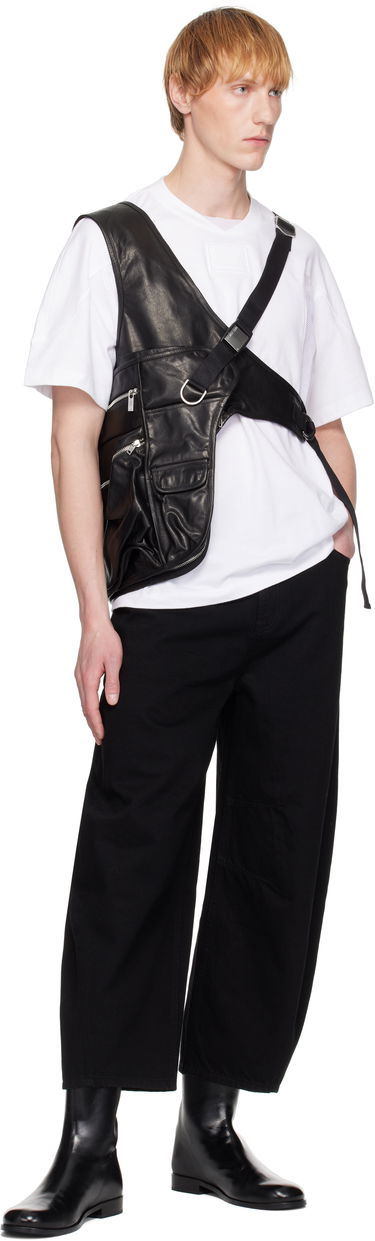 T-paita Helmut Lang Helmut Lang Utility Bag Leather Vest Musta | P01HM101, 3