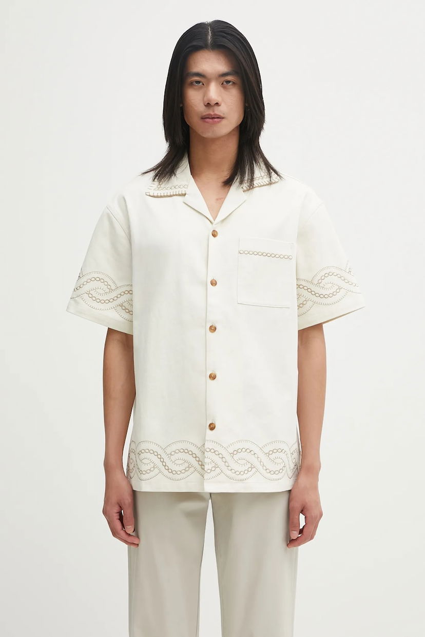 Paita Drôle de Monsieur Drôle de Monsieur La Chemise BrodEe Tresses Embroidered Shirt Valkoinen | H.SH227.CO215