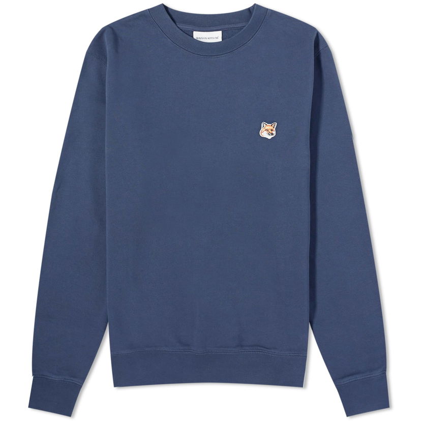 Villapaita MAISON KITSUNÉ Patch Crewneck Tummansininen | LM00301KM0001-P476