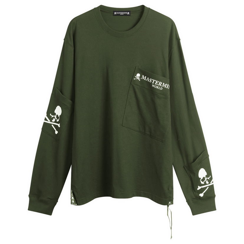 T-paita Mastermind WORLD MASTERMIND WORLD Multi Pocket Long Sleeve T-Shirt Vihreä | MW25S15-TS024-011OLV