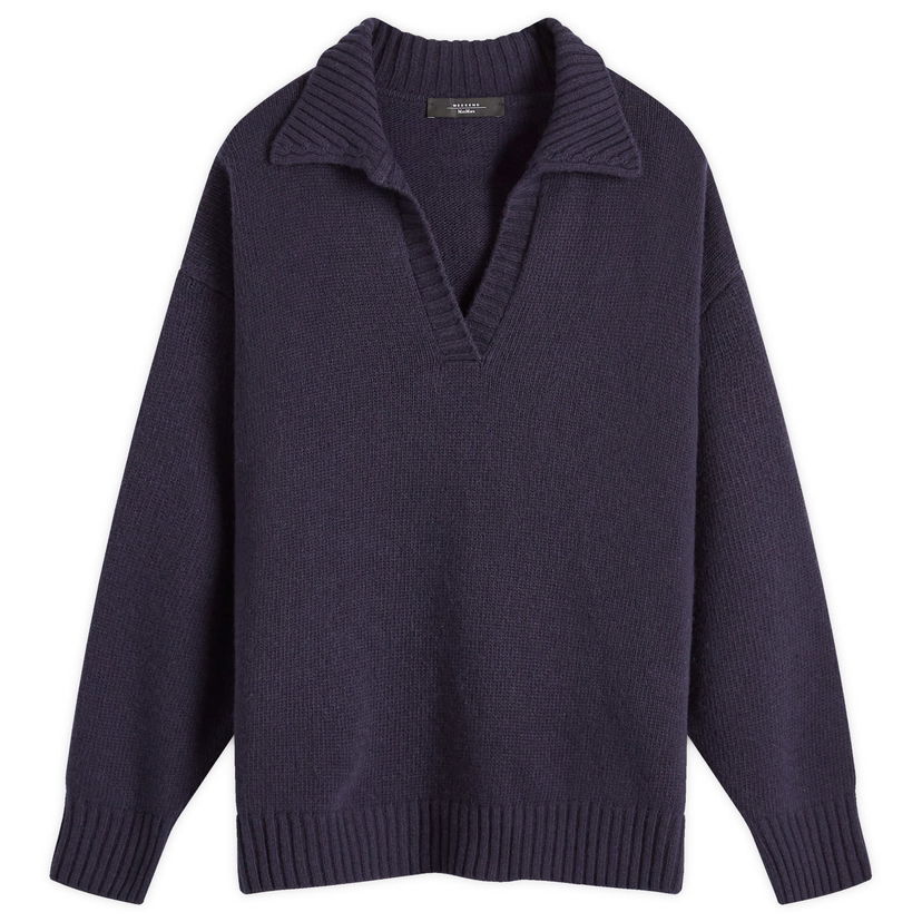 Villapaita Max Mara Weekend by Knitted V-Neck Jumper Size Large Sininen | 2425366152600-8