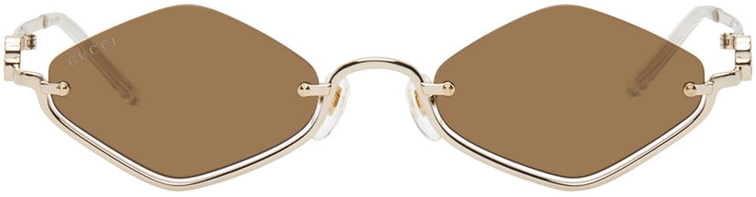 Aurinkolasit Gucci Gold Geometric Sunglasses Metallinen | GG1604S-002
