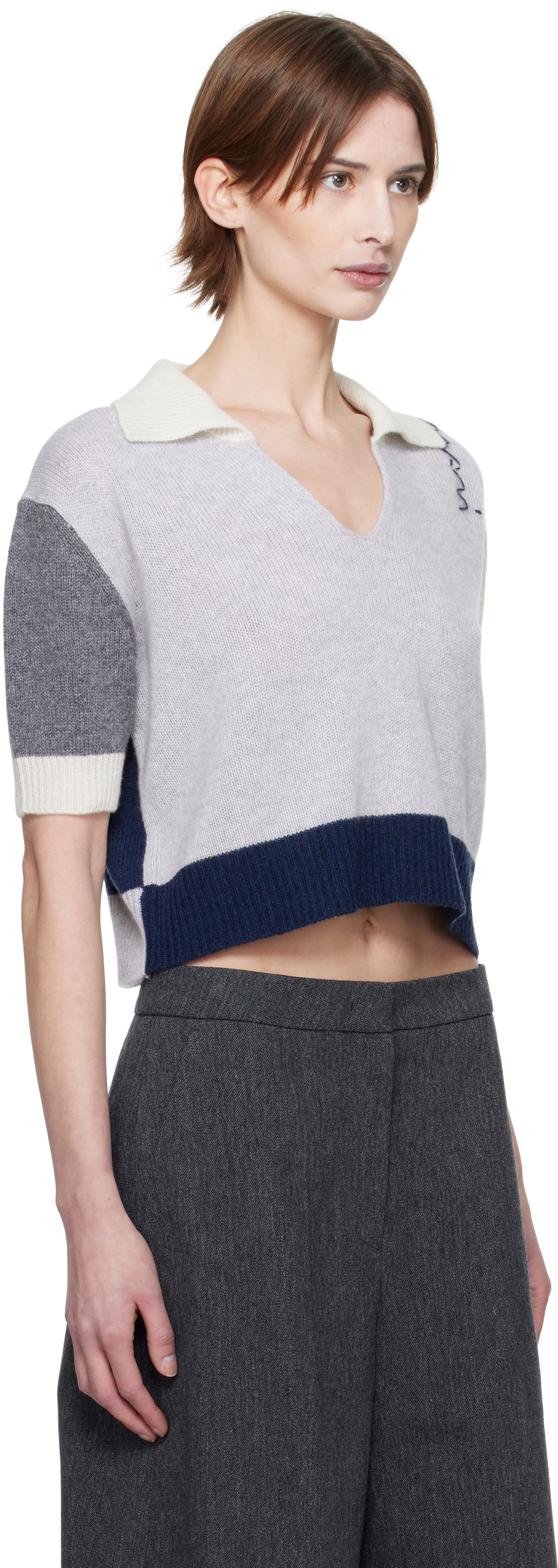 Villapaita Marni Marni Cashmere Color-Block Polo Harmaa | CVMD0150EQ UFX385, 1