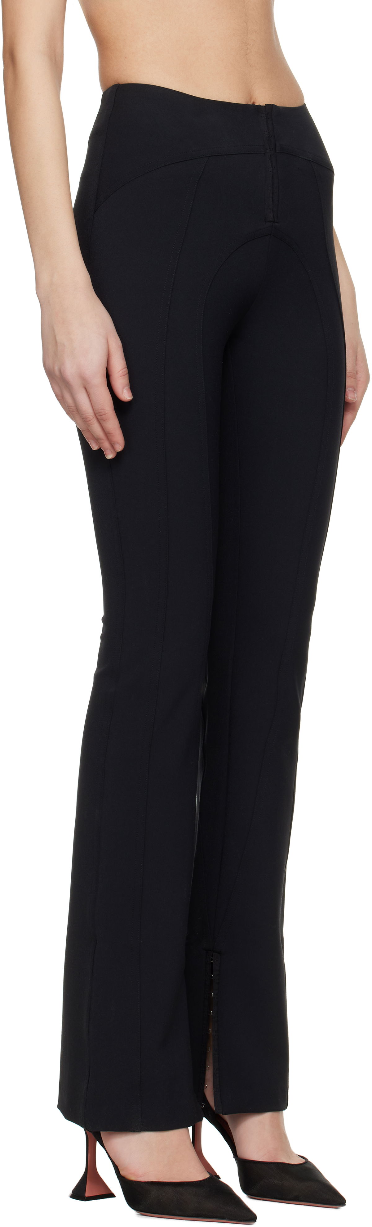 Housut GUIZIO Guizio Aurora Hook-Front Flare Trousers Musta | F23207W015, 1