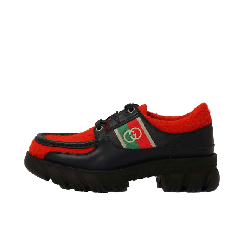 Tennarit ja kengät Gucci Interlocking G Lace-Up Derbys Red Black Musta | 681797 DTNK0 4072
