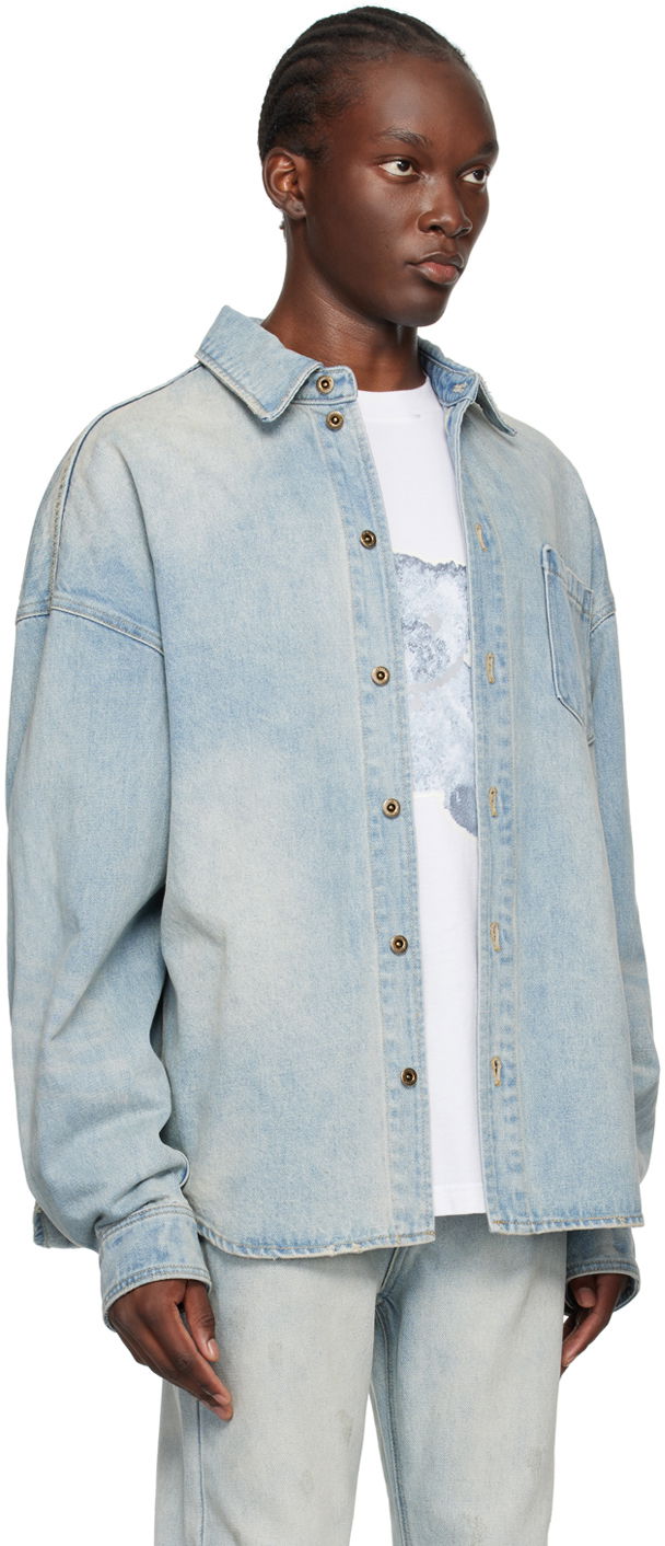 Paita We11done Washed Denim Shirt Sininen | WD-DB2-24-354-U-SK, 1