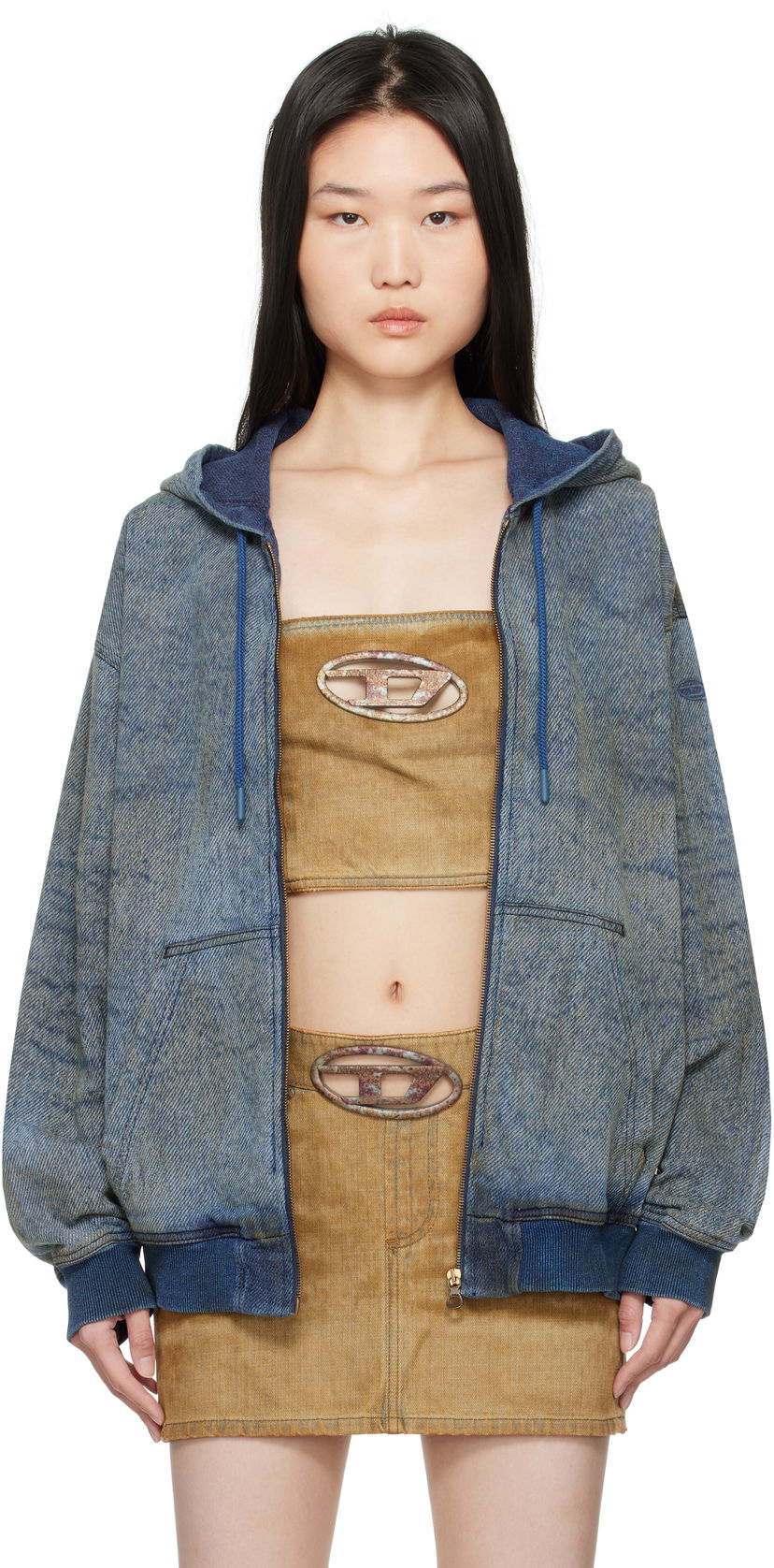 Huppari Diesel D-Hari-Fsf Denim Hoodie Jacket Sininen | A16492 068QE