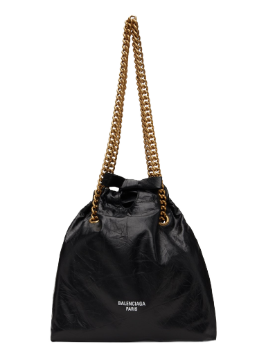 Kangaskassi Balenciaga Small Crush Tote Bag Musta | 742942 210IT