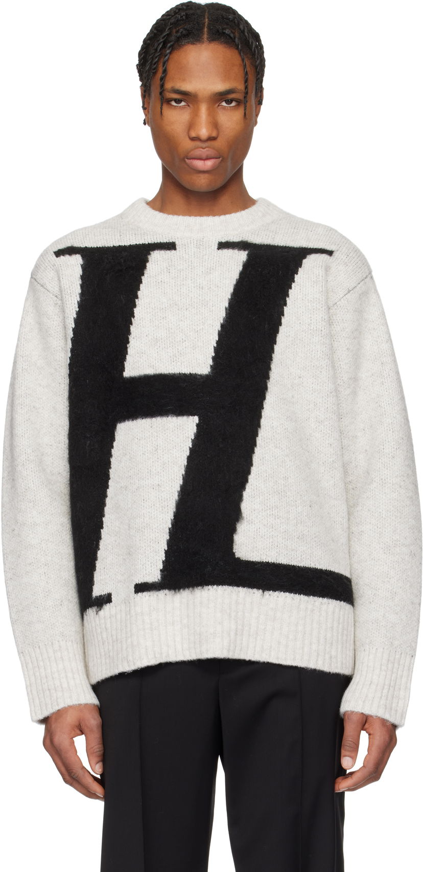 Villapaita Helmut Lang Helmut Lang Brushed Logo Sweater Harmaa | O09HM703